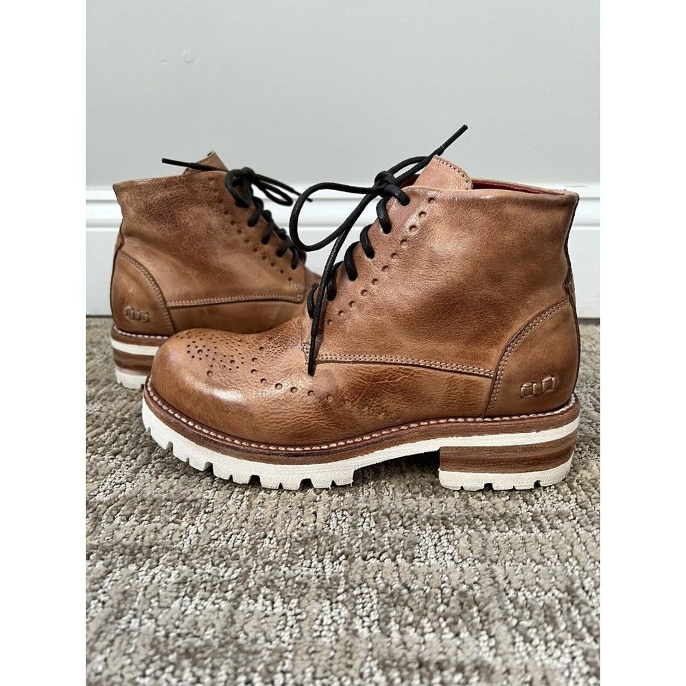 Bed Stu Quatro III Combat Boot Women Tan Sz 6 EUC $325